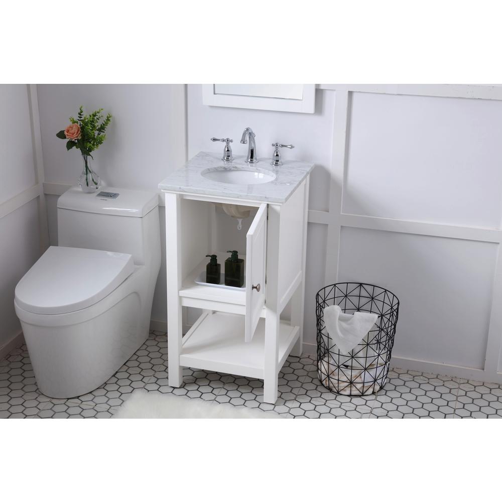 19 in. Single bathroom vanity set in White. Picture 3