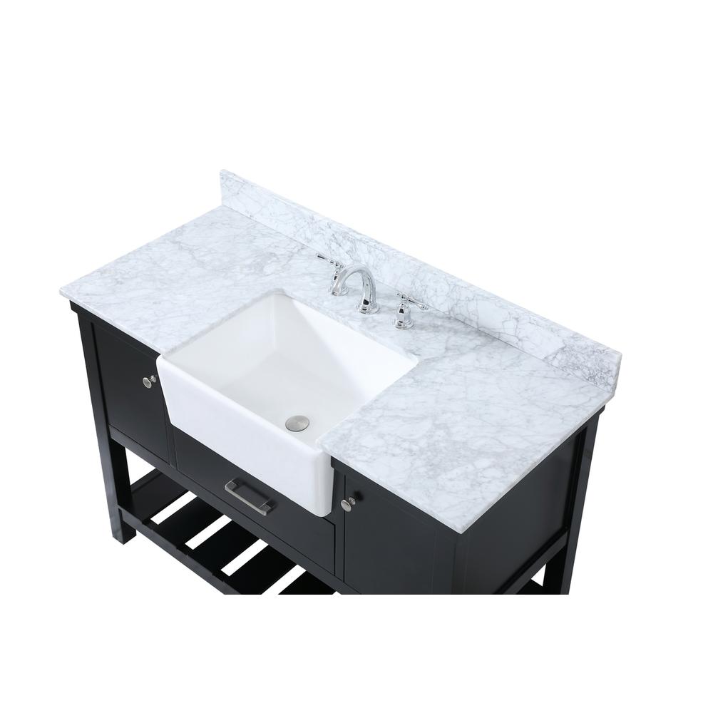 48 inch Single bathroom vanity in black with backsplash. Picture 10