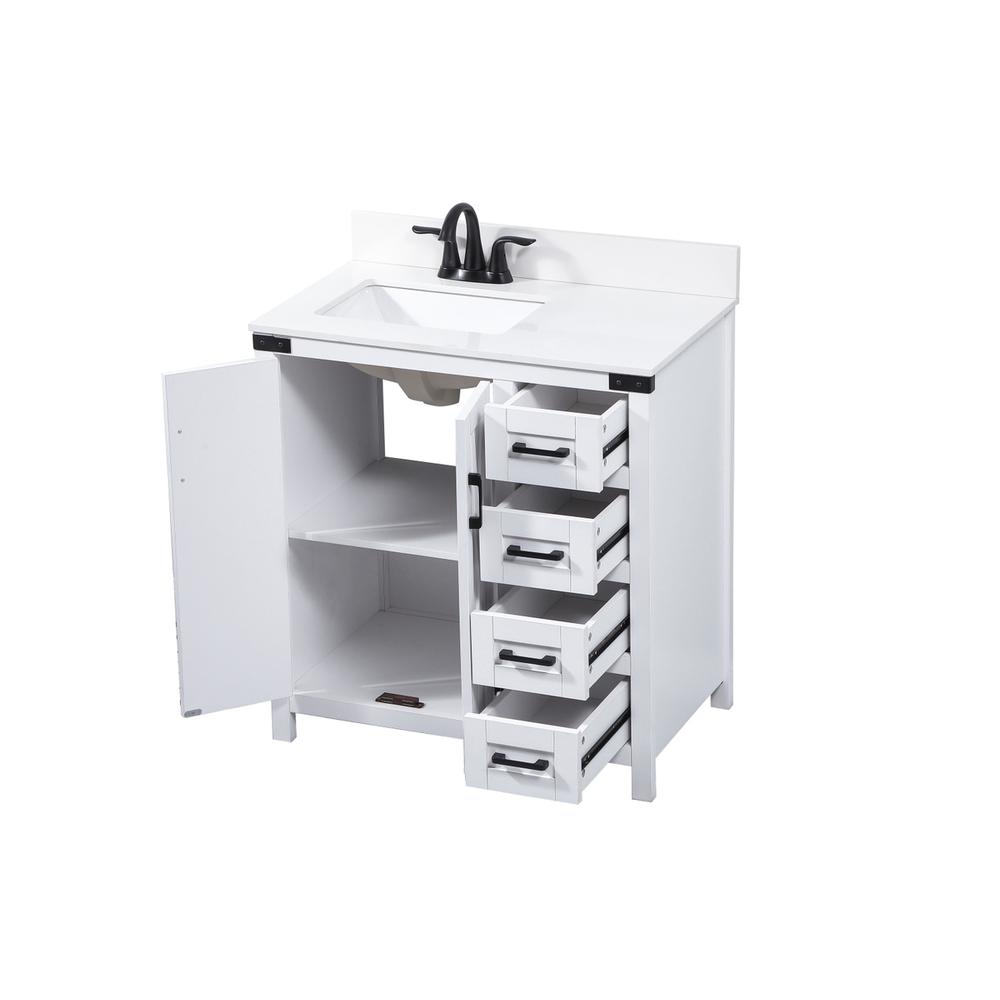 32 inch Single bathroom vanity in white with backsplash. Picture 9