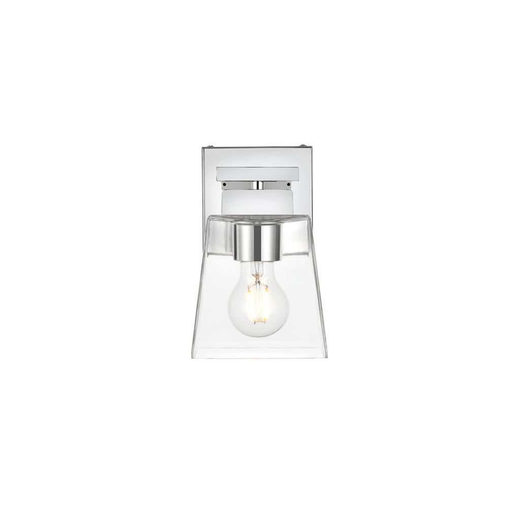 Merrick 1 light Chrome and Clear Bath Sconce. Picture 1