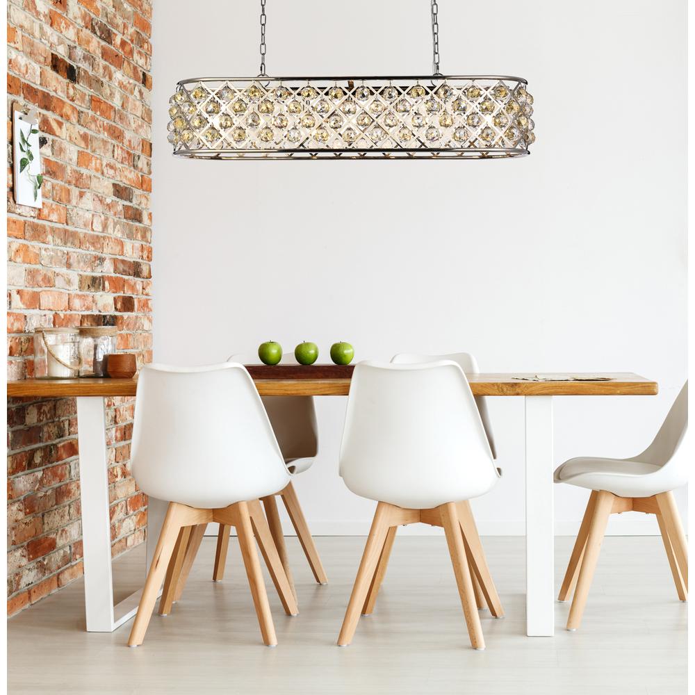 Madison 7 light polished Nickel Chandelier Golden Teak (Smoky) Royal Cut Crystal. Picture 8