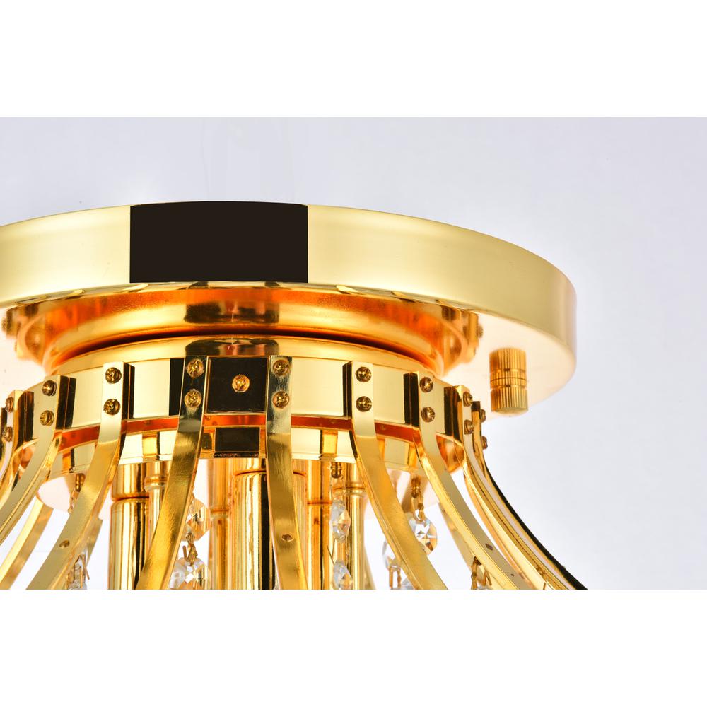 Toureg 6 light Gold Flush Mount Clear Royal Cut Crystal. Picture 4
