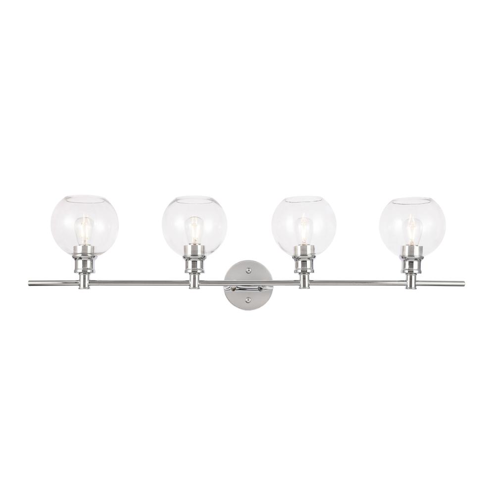 Collier 4 light Chrome and Clear glass Wall sconce. Picture 1