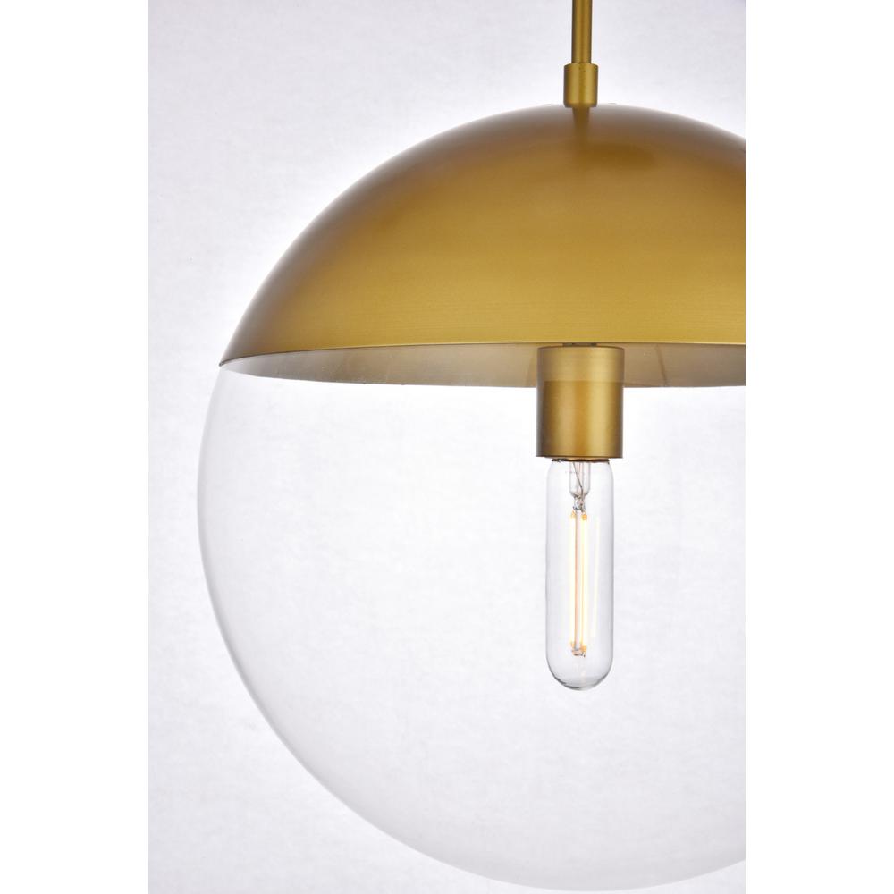 Eclipse 1 Light Brass Pendant With Clear Glass. Picture 3