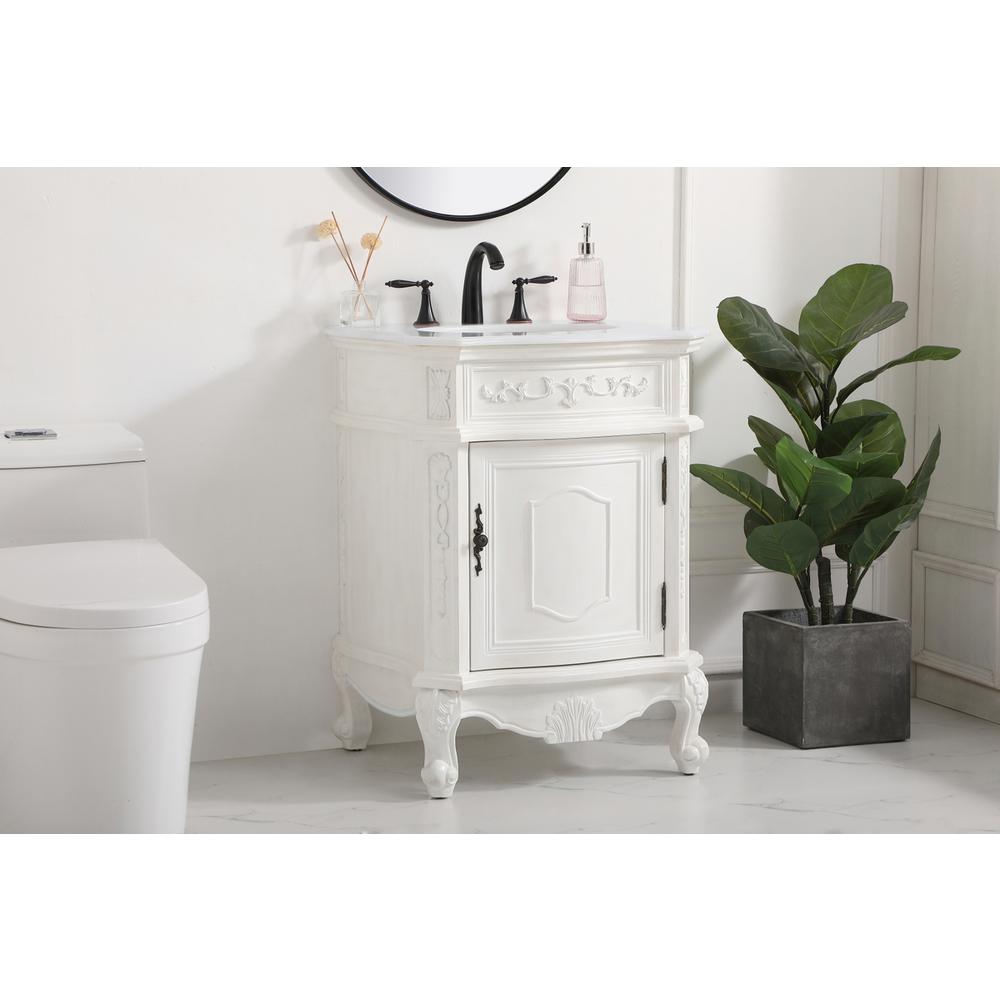 24 inch Single Bathroom vanity in antique white. Picture 2