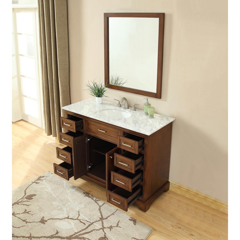 48 In. Single Bathroom Vanity Set In Teak. Picture 11