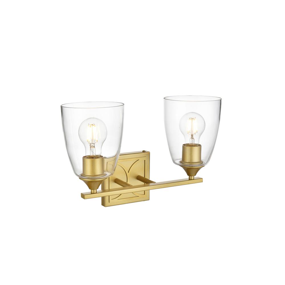 Harris 2 light Brass and Clear Bath Sconce. Picture 3