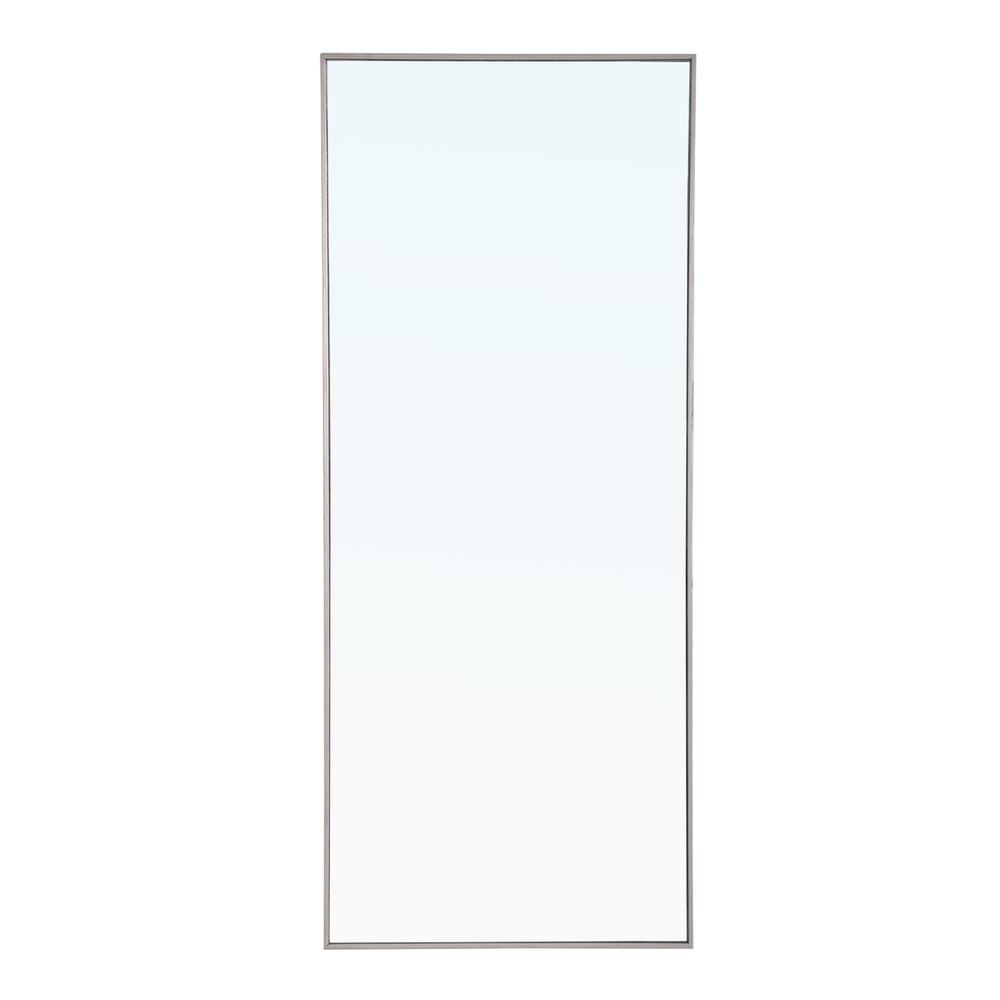 Metal frame Rectangle Mirror 30 inch Silver. Picture 1