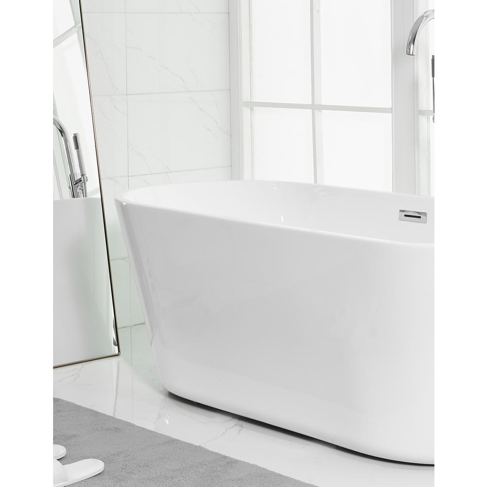65 inch soaking roll top bathtub in glossy white. Picture 6
