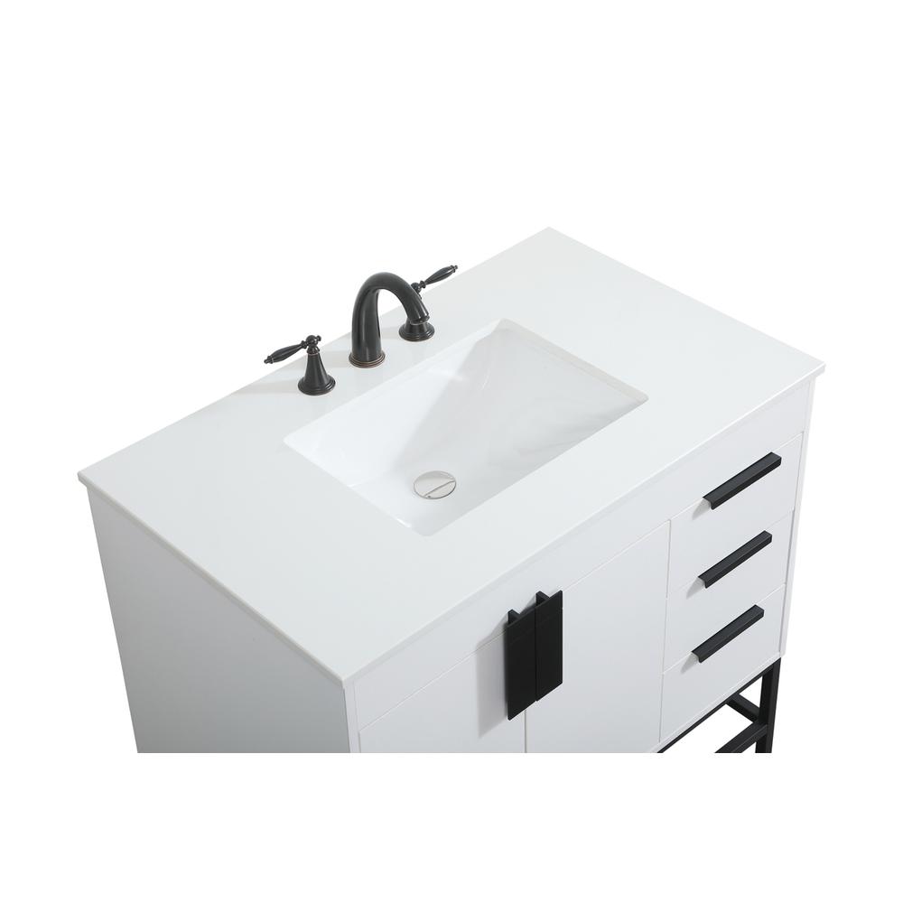 36 inch Single bathroom vanity in white. Picture 10