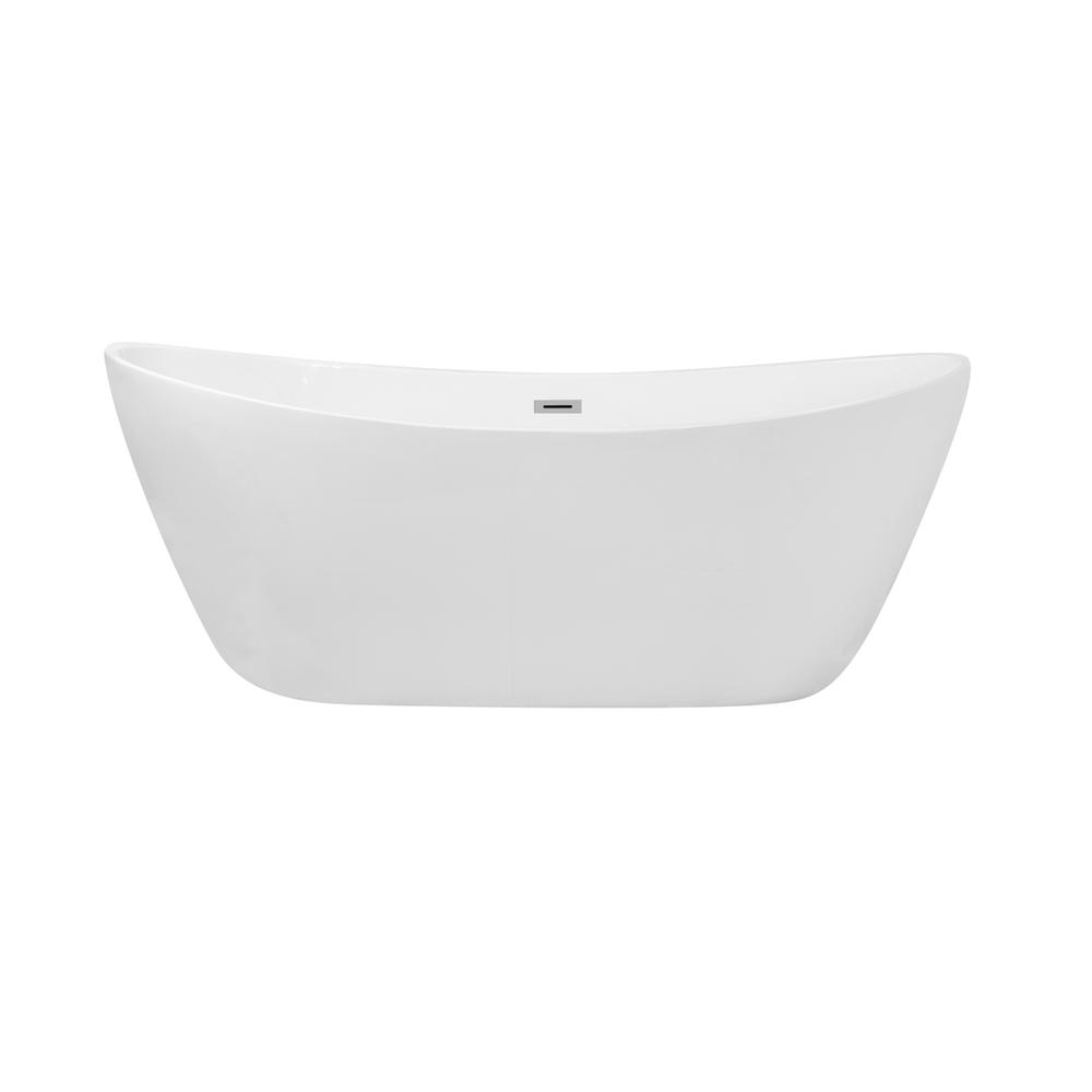 72 inch soaking double slipper bathtub in glossy white. Picture 1