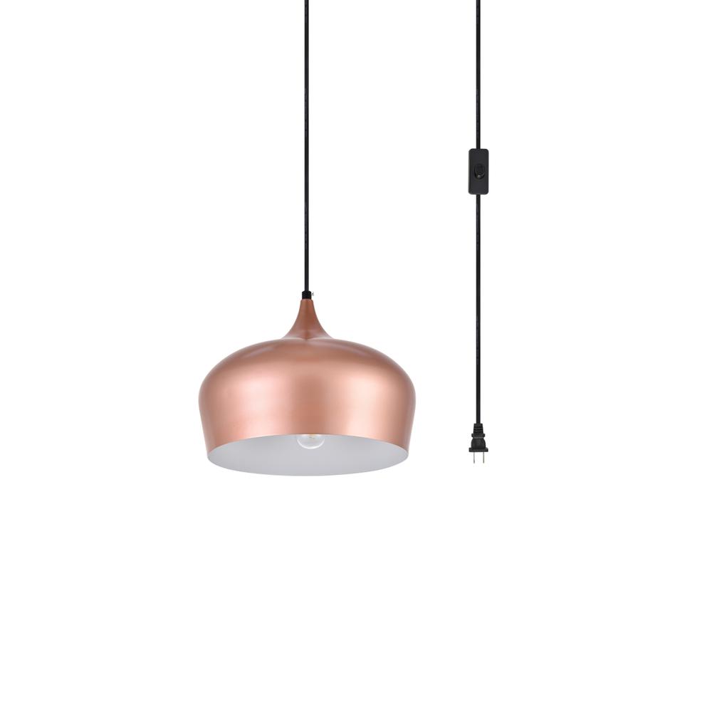 Nora 1 Light honey gold plug-in pendant. Picture 2
