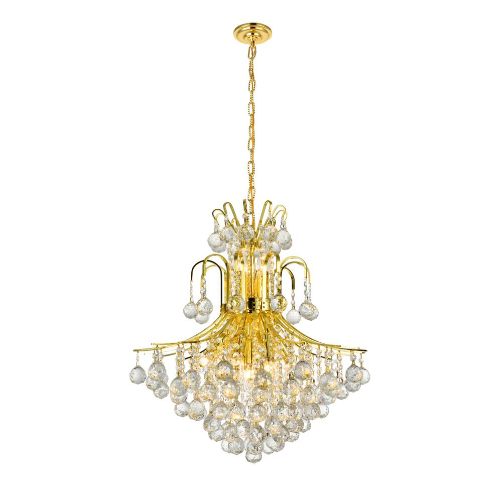 Toureg 11 light Gold Chandelier Clear Royal Cut Crystal. Picture 5