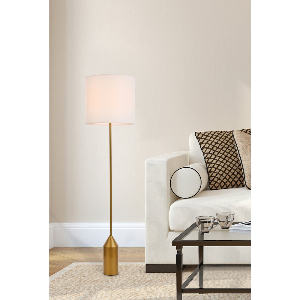Ines Floor Lamp In Brass. Picture 2