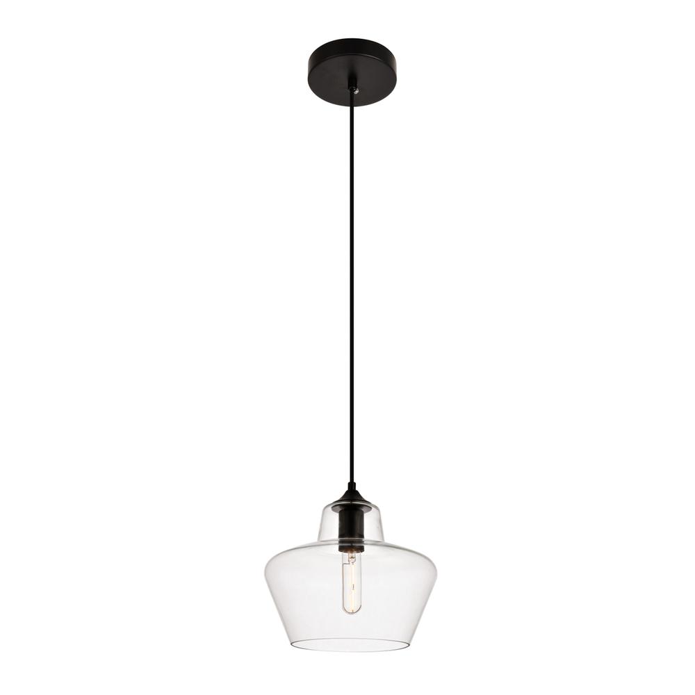 Placido Collection Pendant D9.8 H9.3 Lt:1 Black and Clear Finish. Picture 2