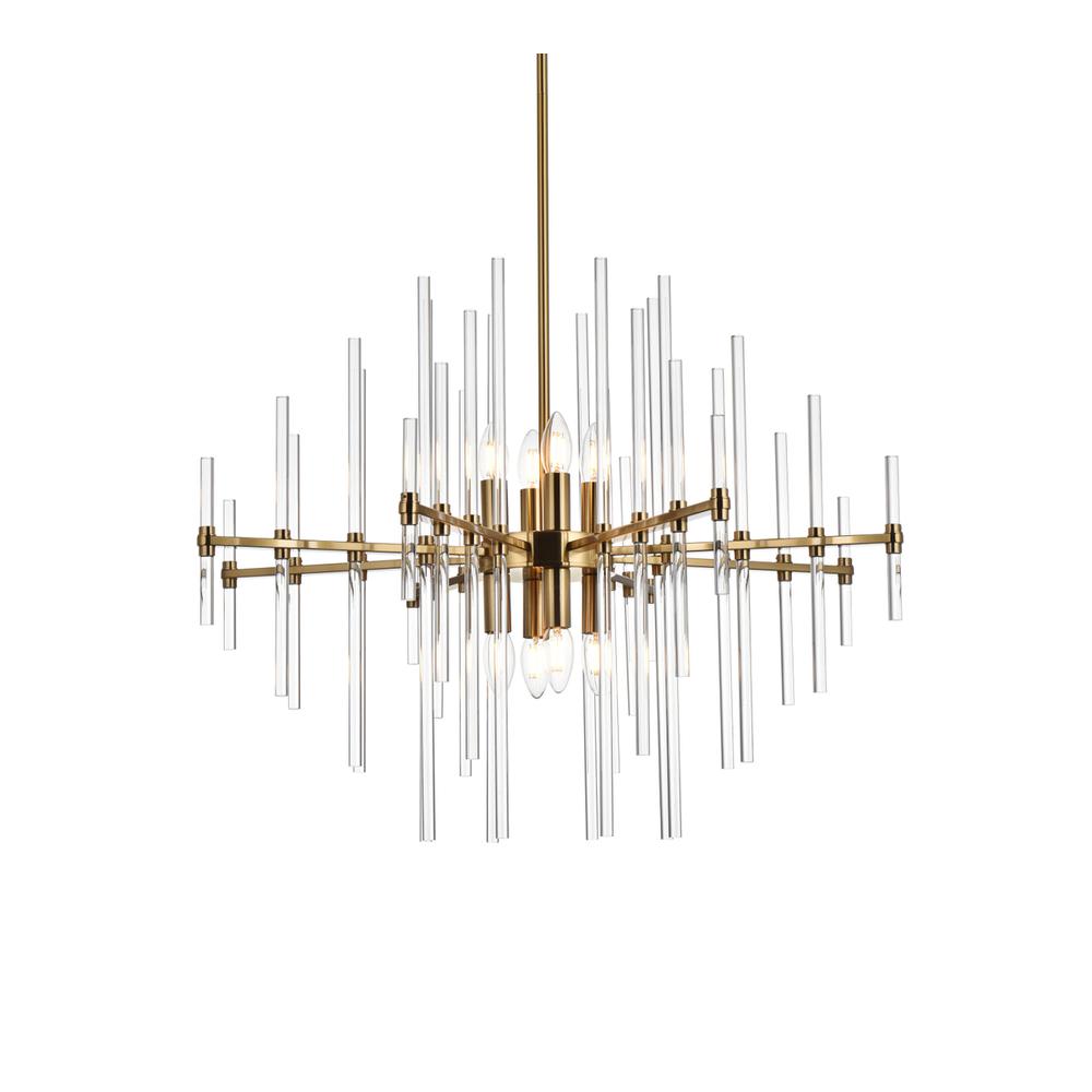 Sienna 31 inch crystal rod pendant in gold. Picture 2