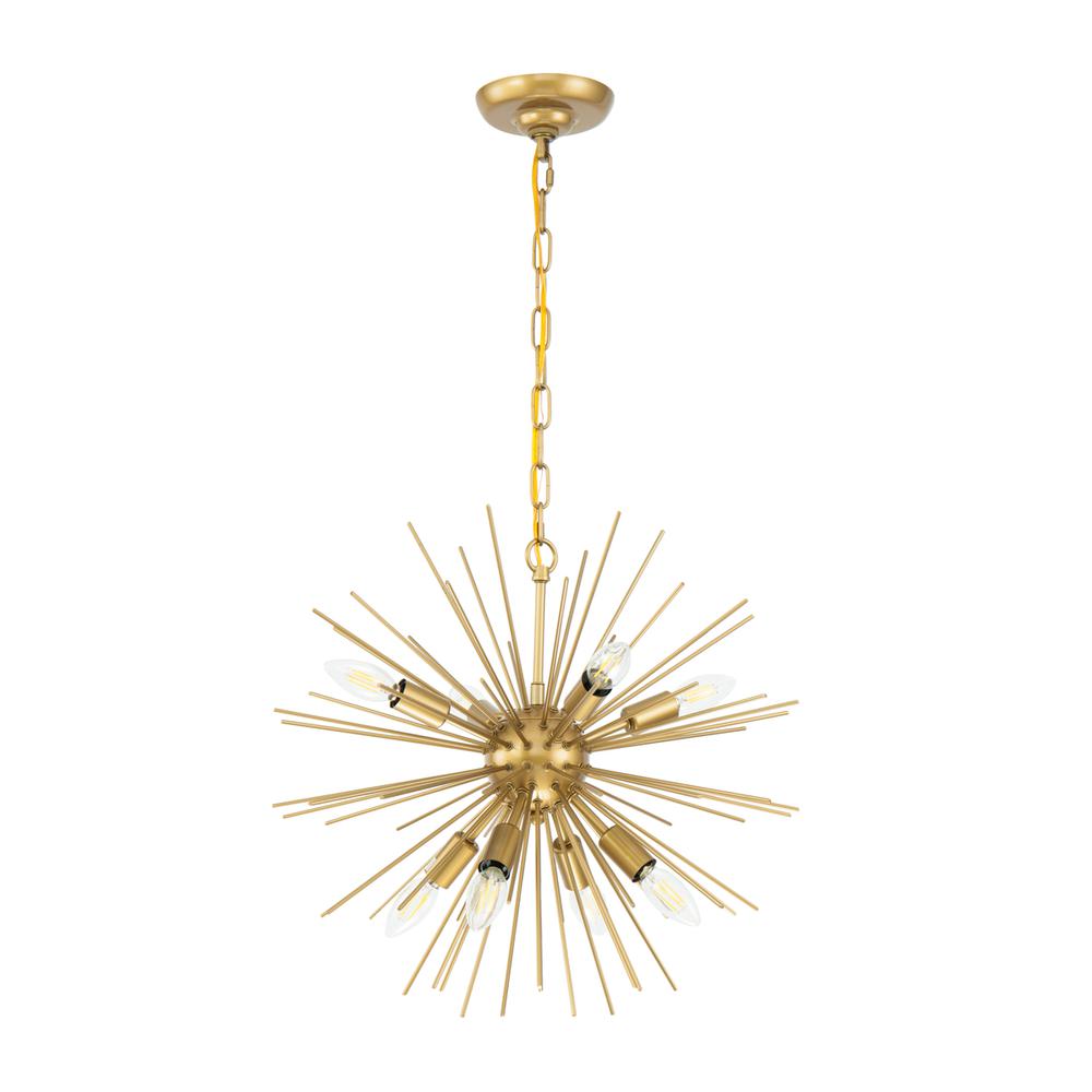 Timber 8 light Brass pendant. Picture 6