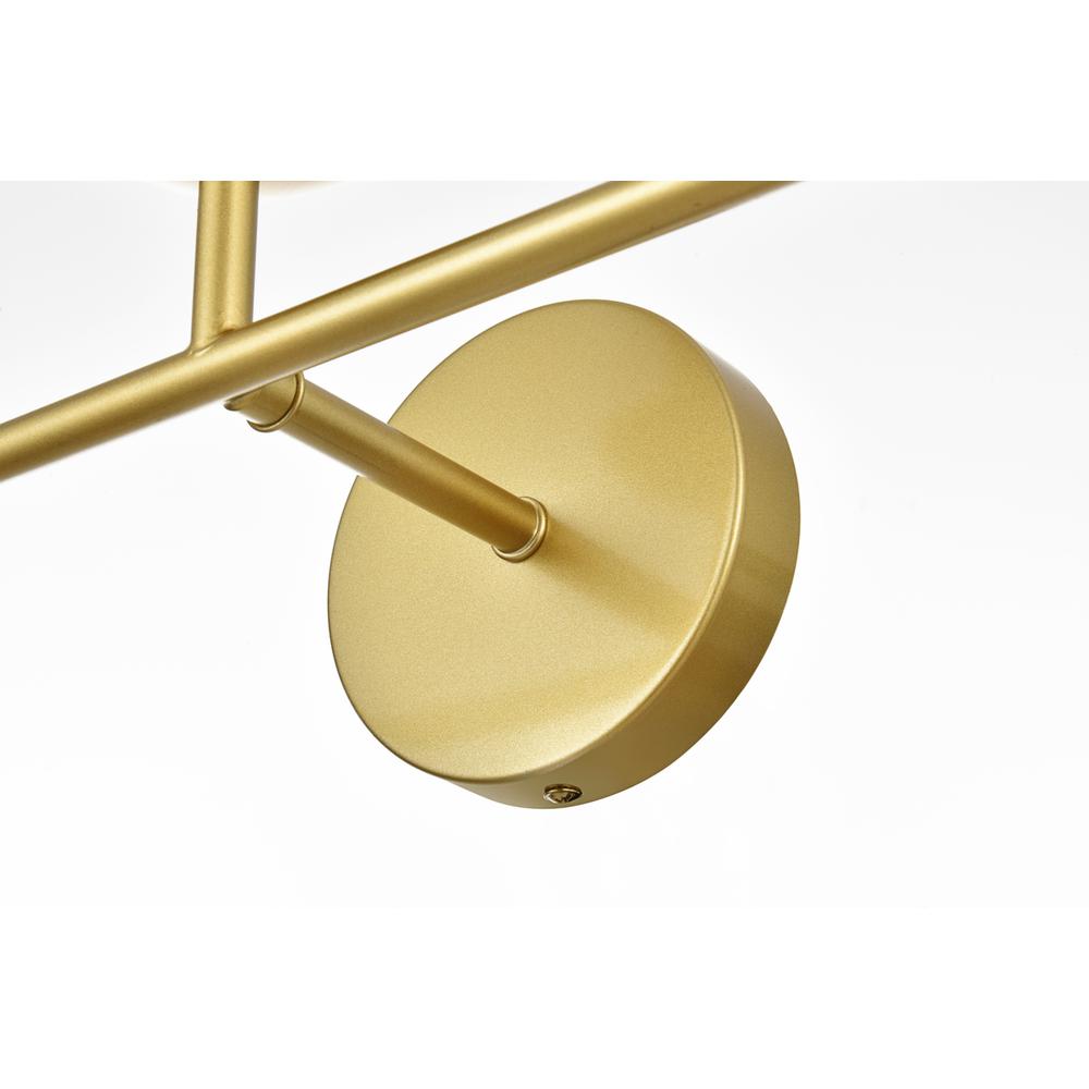 Genesis 3 light Brass and Clear Bath Sconce. Picture 6