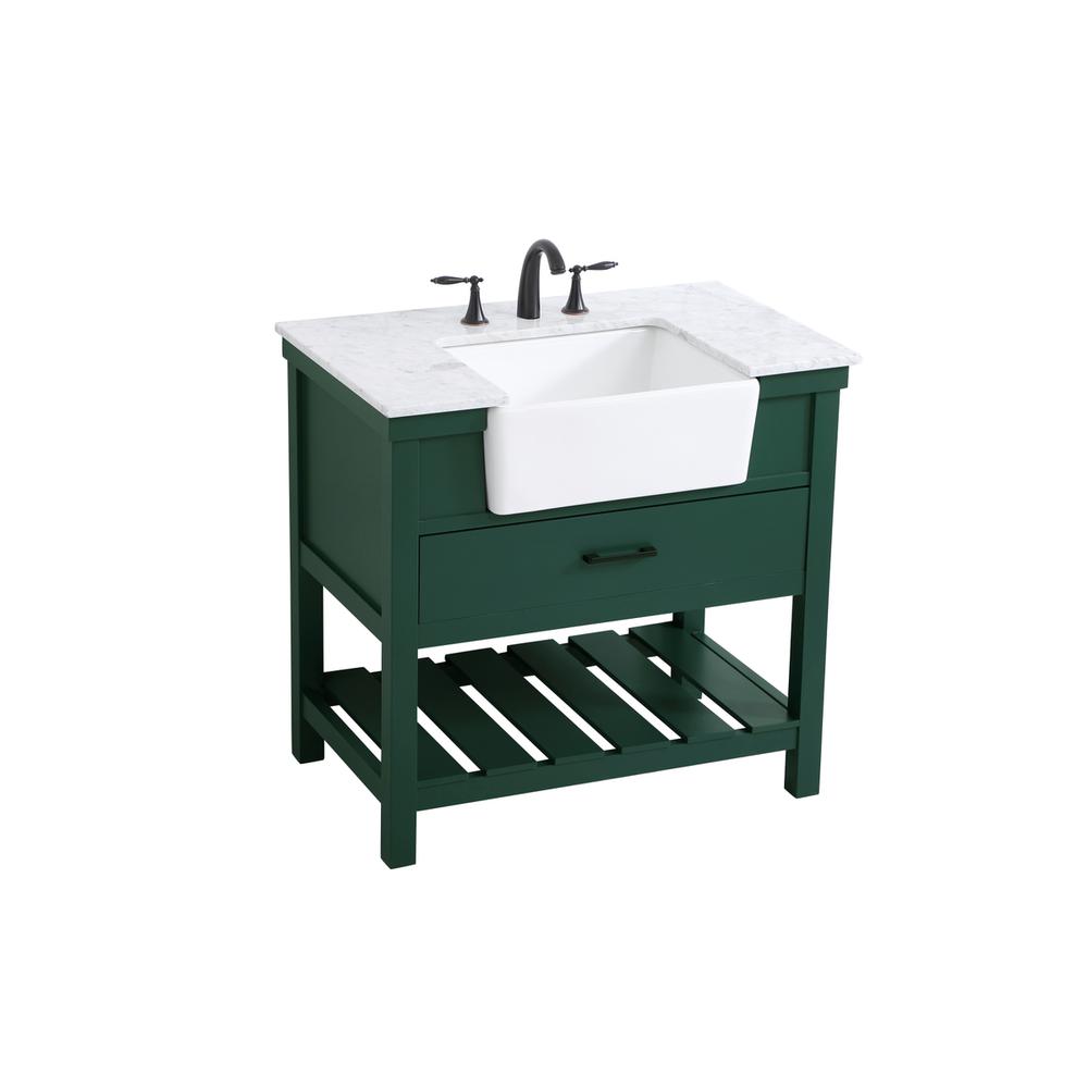 36 inch Single bathroom vanity in green. Picture 8