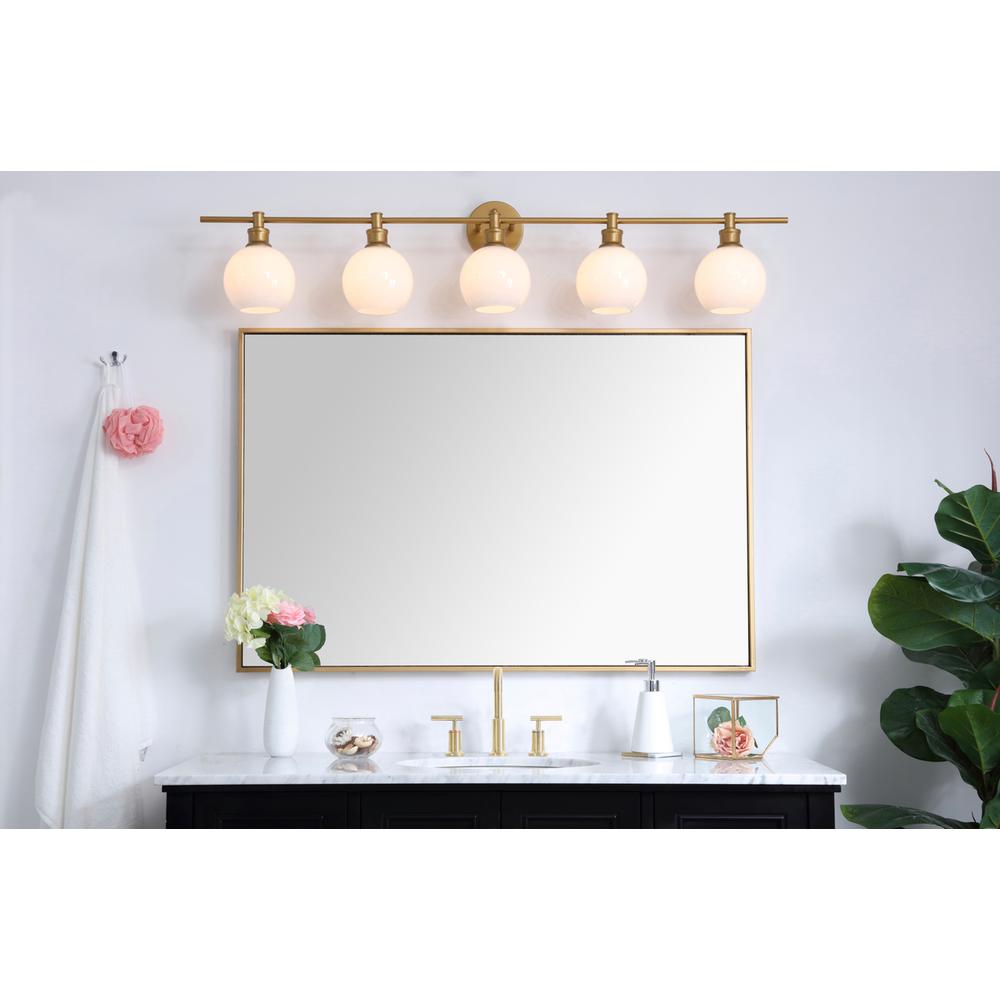 Collier 5 light Brass and Frosted white glass Wall sconce. Picture 13
