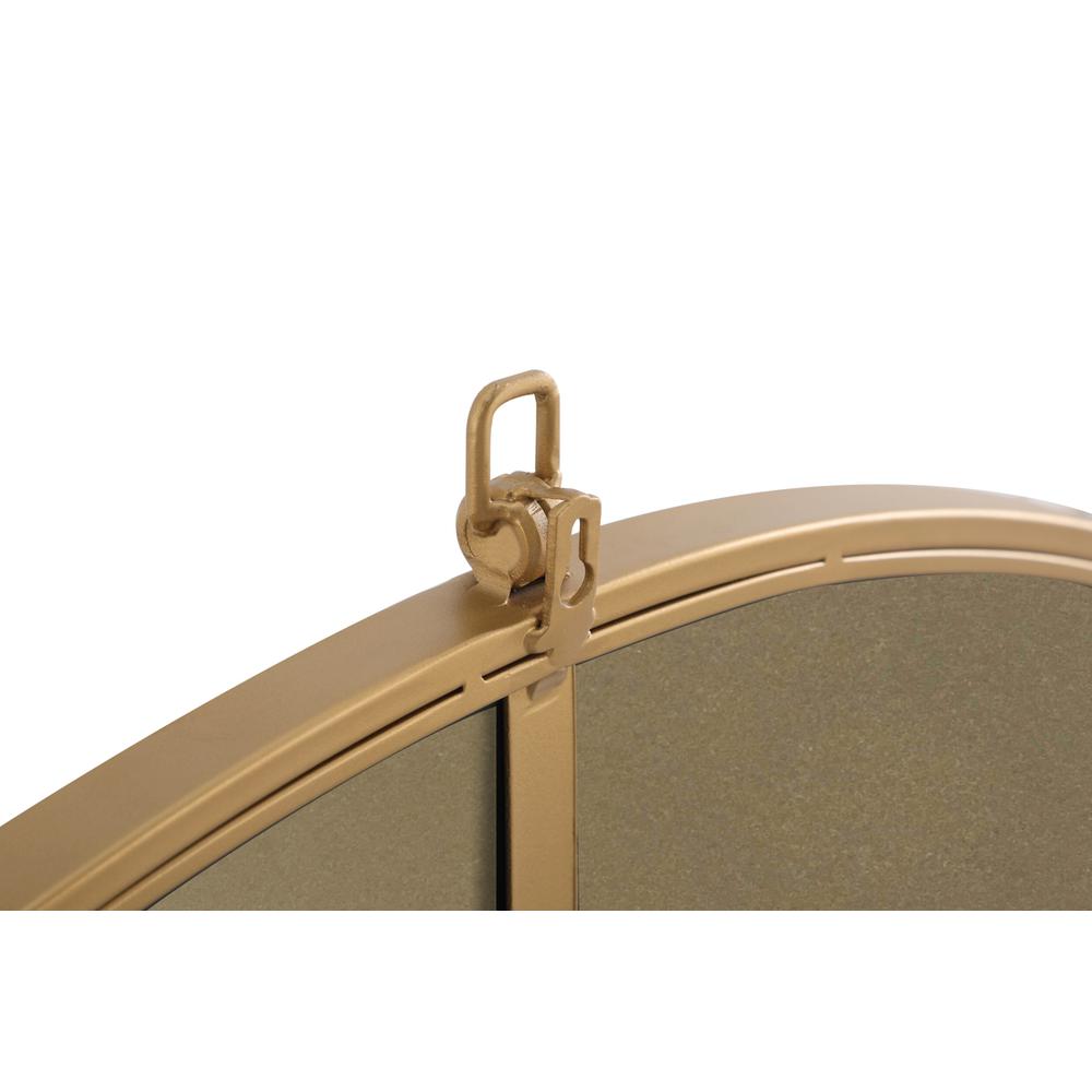 Metal frame Round Mirror with decorative hook 24 inch Brass finish. Picture 8