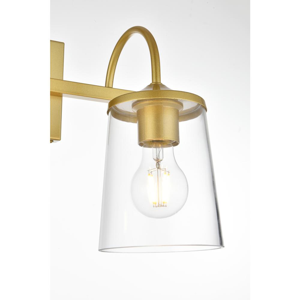 Avani 2 light Brass and Clear Bath Sconce. Picture 4
