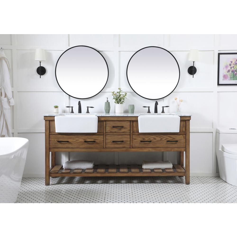 72 inch double bathroom vanity in driftwood. Picture 4