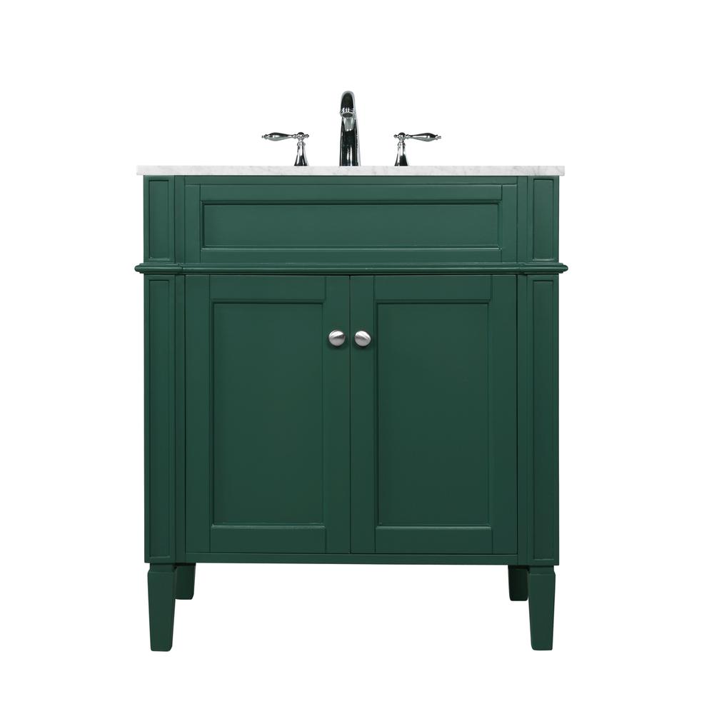 30 inch Single bathroom vanity in green. Picture 1