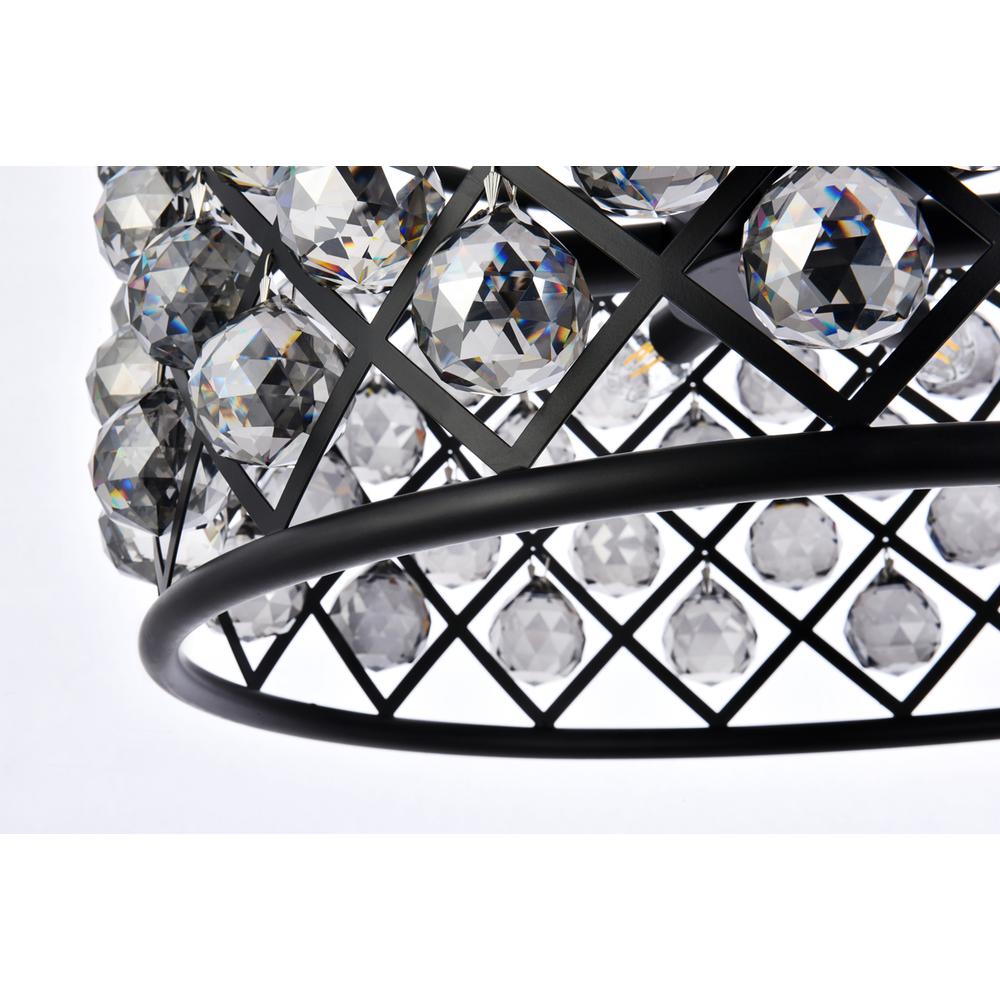 Madison 6 light Matte Black Pendant Silver Shade (Grey) Royal Cut Crystal. Picture 3