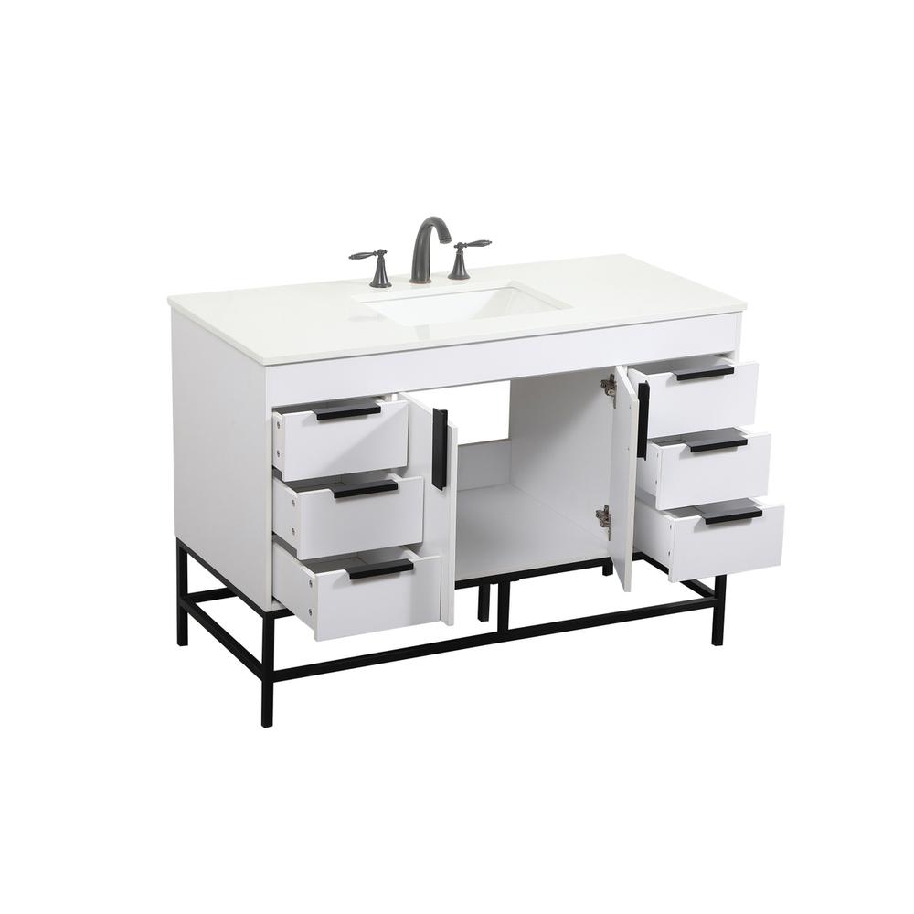 48 inch Single bathroom vanity in white. Picture 9