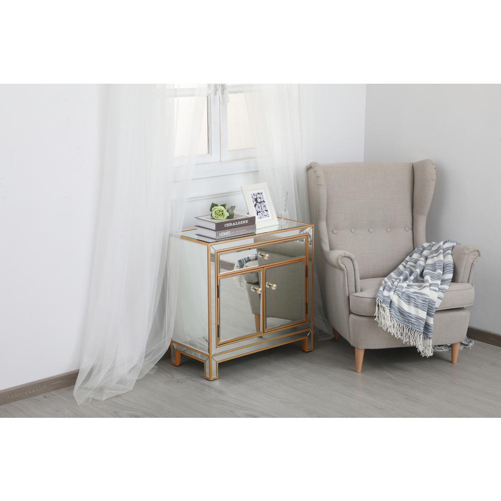 29 in. mirrored cabinet in antique gold. Picture 2