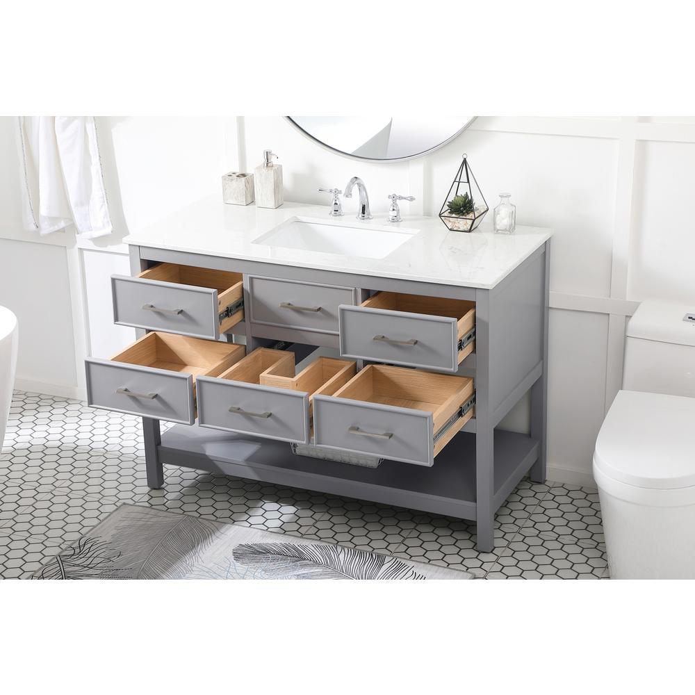 48 inch Single bathroom vanity in gray. Picture 3