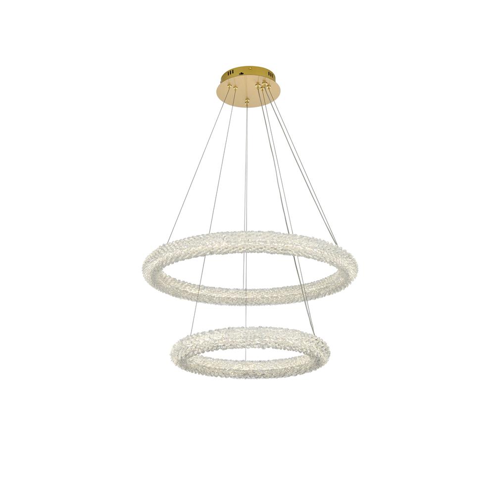 Bowen 28 inch Adjustable LED Chandelier in Satin Gold. Picture 2