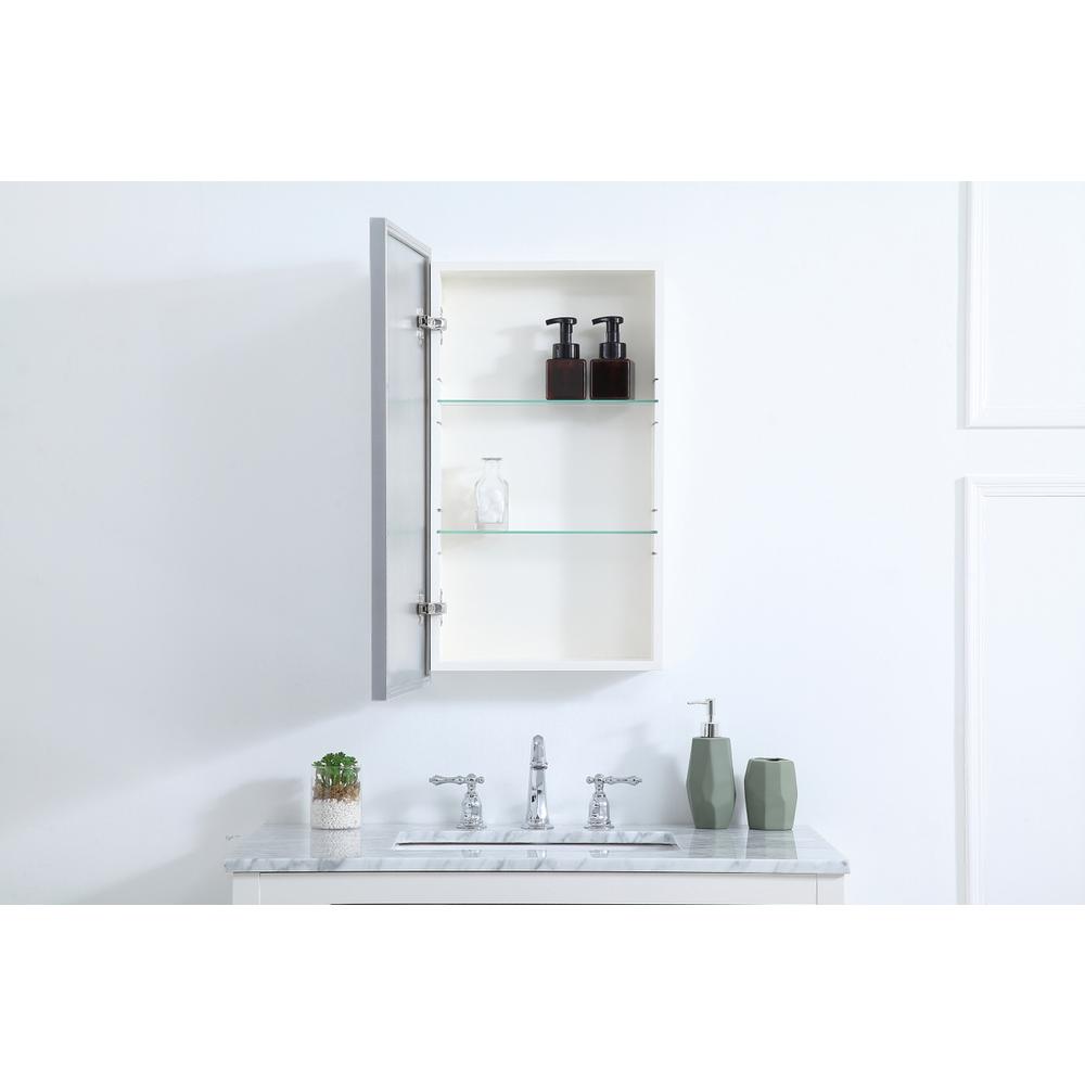 Metal mirror medicine cabinet 17 inch x 28 inch in silver. Picture 3