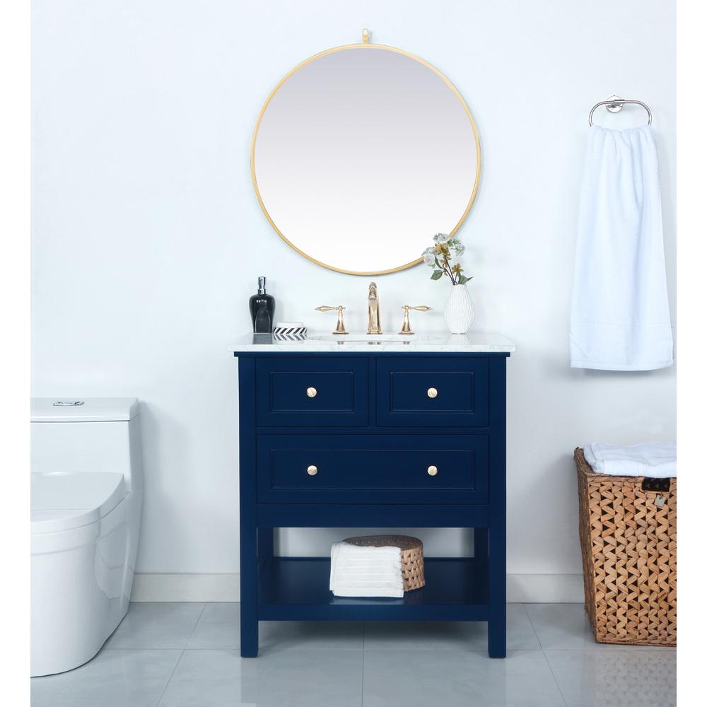 30 inch Single bathroom vanity in Blue. Picture 14