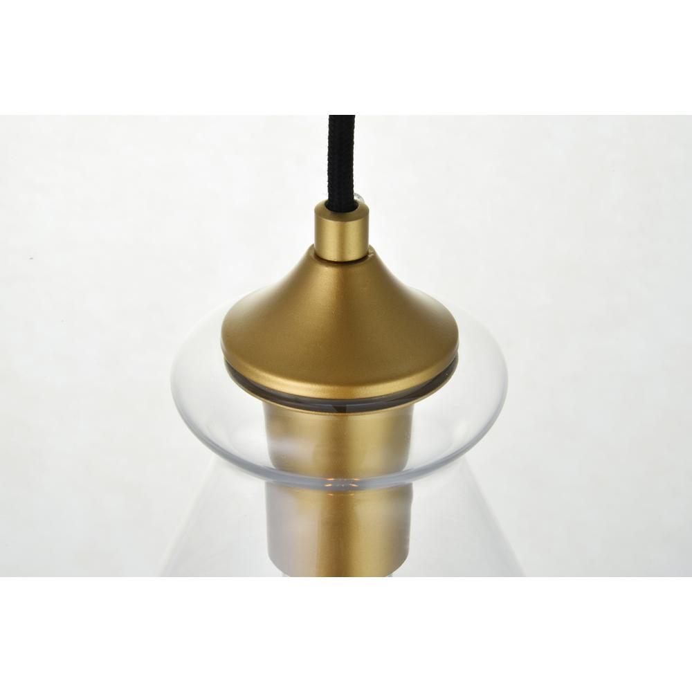 Destry 1 Light Brass Pendant With Clear Glass. Picture 5