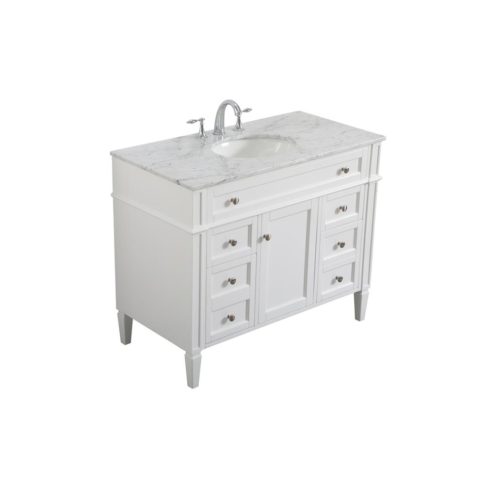 42 inch Single bathroom vanity in white. Picture 5