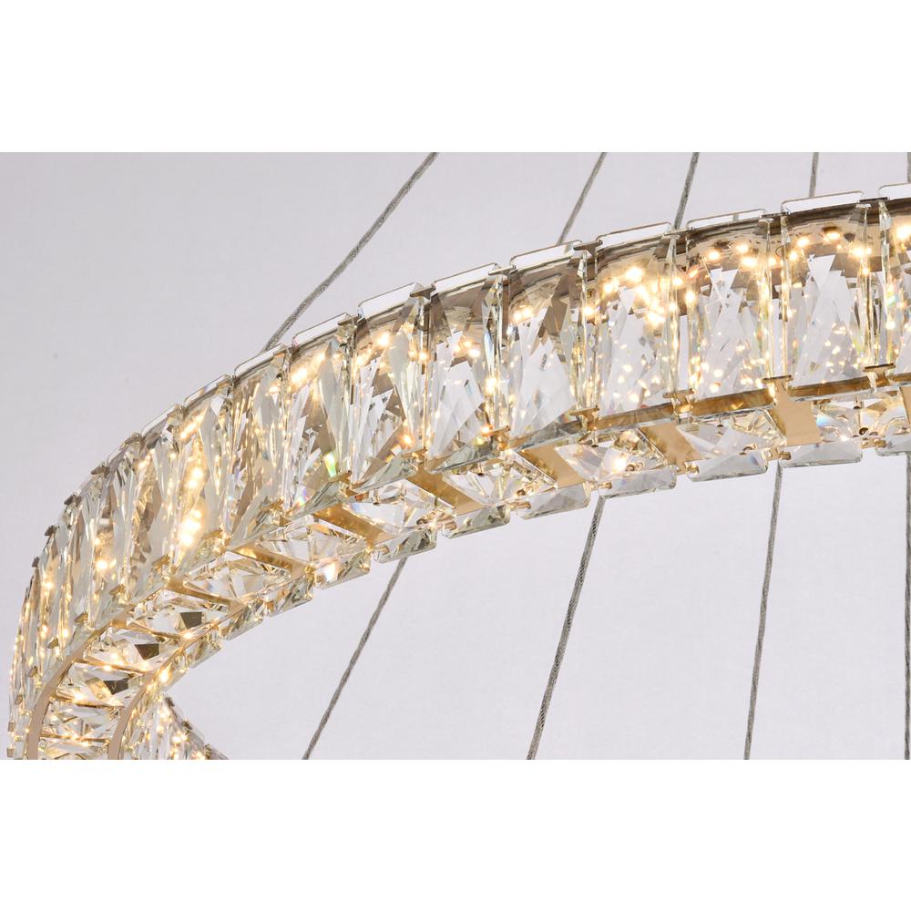 Monroe 36 inch LED double ring chandelier in gold. Picture 4