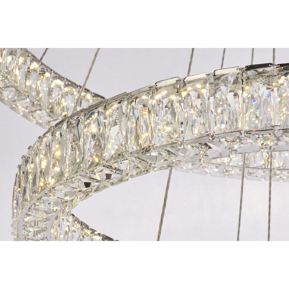Monroe 41 inch LED triple ring chandelier in chrome. Picture 4