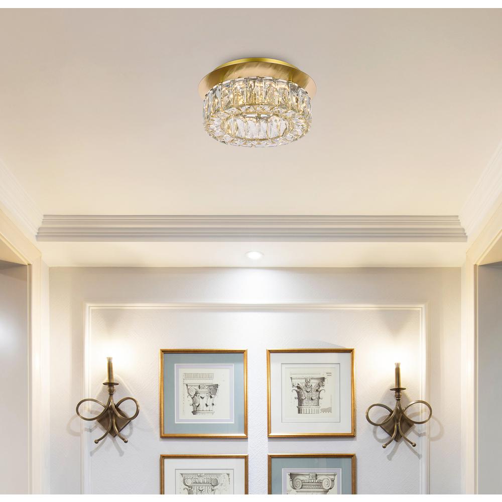 Monroe 12 inch LED Single flush mount in gold. Picture 8