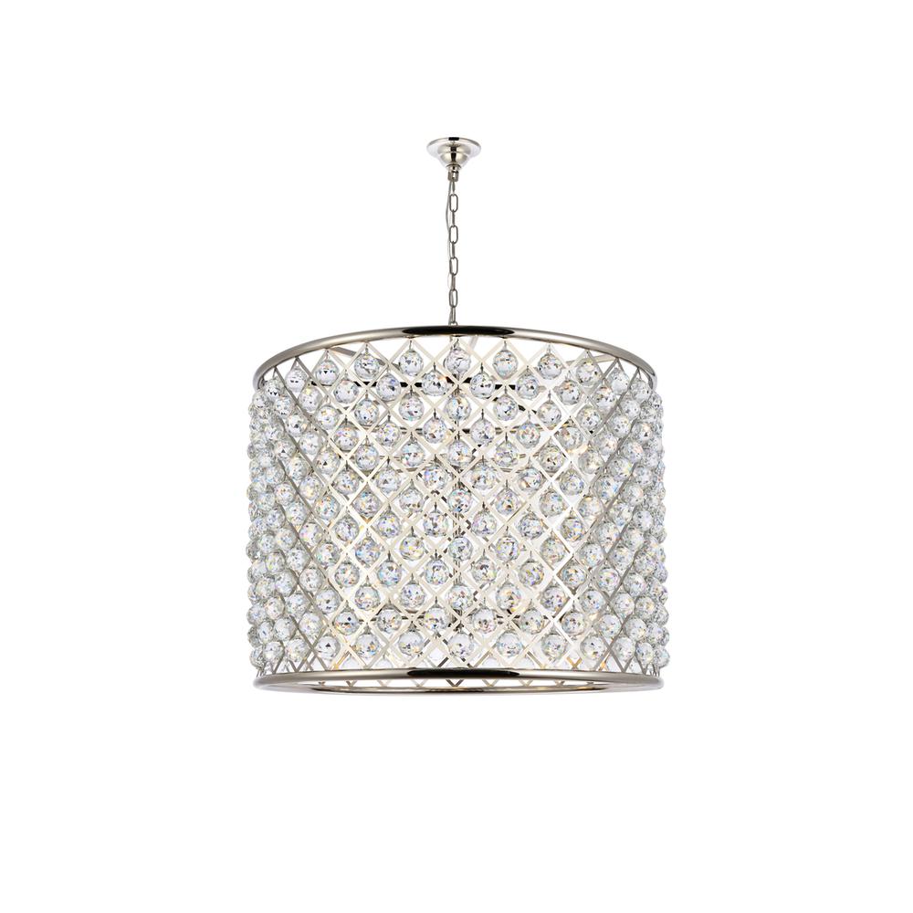 Madison 12 light polished nickel Chandelier Clear Royal Cut Crystal. Picture 1