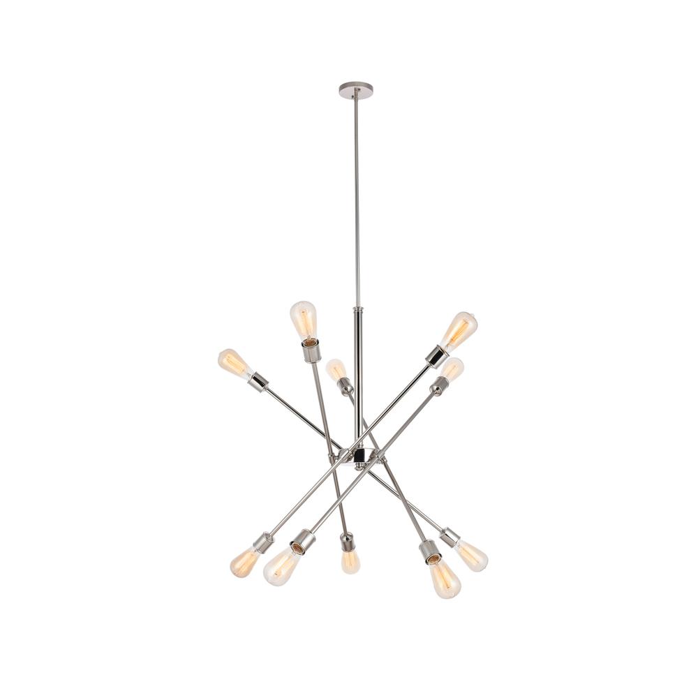 Axel 10 Lights polished Nickel Pendant. Picture 2