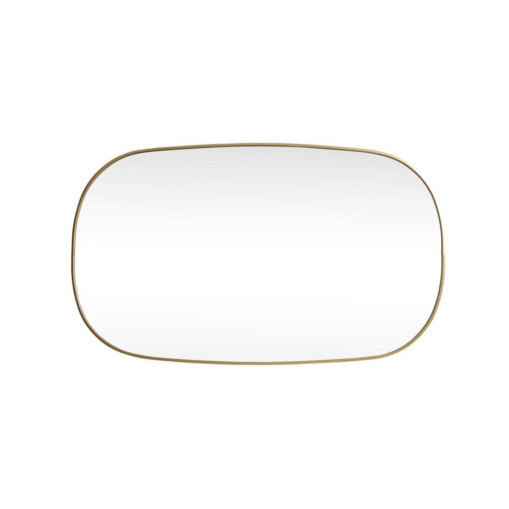 Metal Frame Oval Mirror 36x60 Inch in Brass. Picture 8
