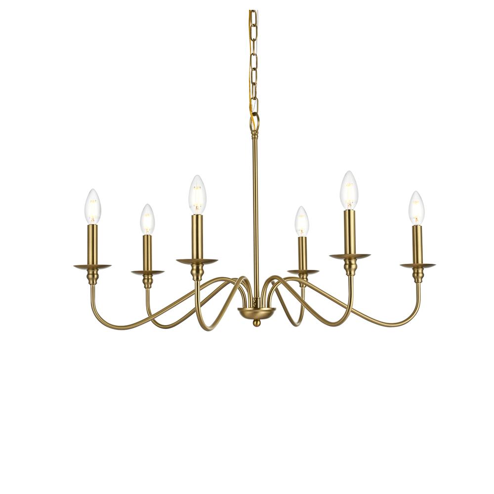 Rohan 30 inch chandelier in Satin Gold. Picture 2
