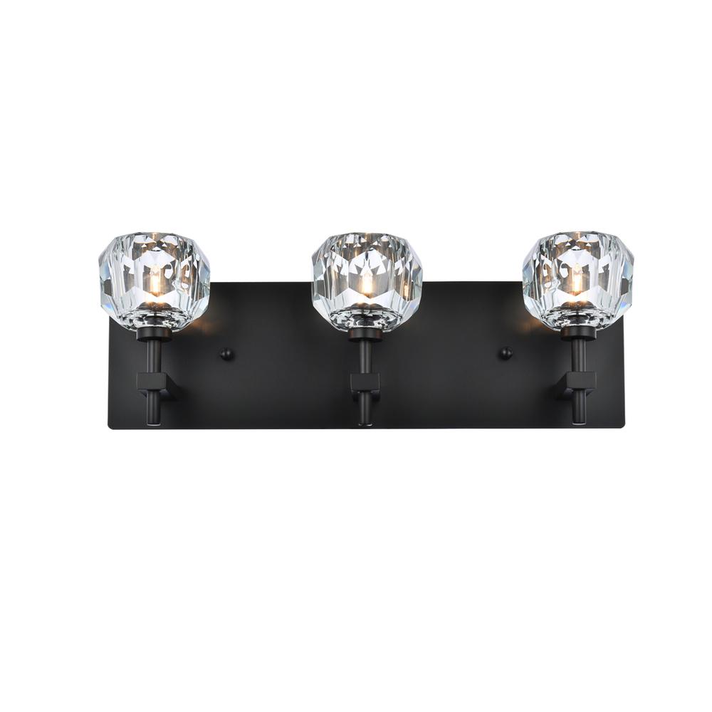Graham 3 Light Wall Sconce in Black. Picture 1