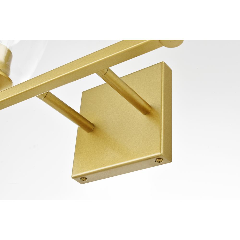 Gianni 2 light Brass and Clear Bath Sconce. Picture 6