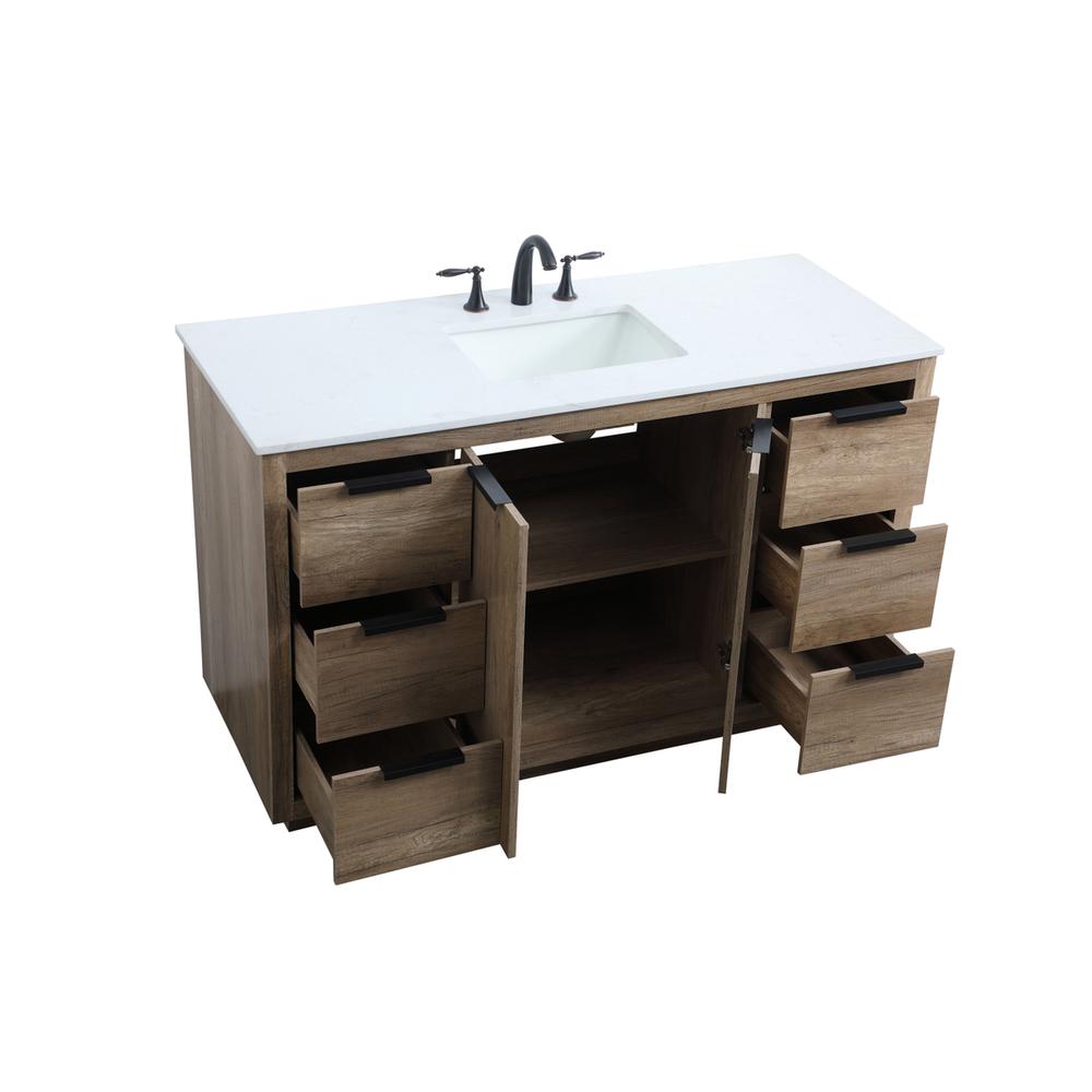 54 Inch SIngle Bathroom Vanity In Natural Oak. Picture 9
