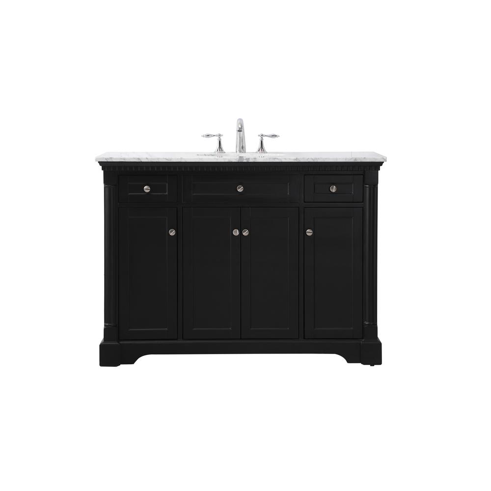 48 inch Single bathroom vanity set in black. Picture 1