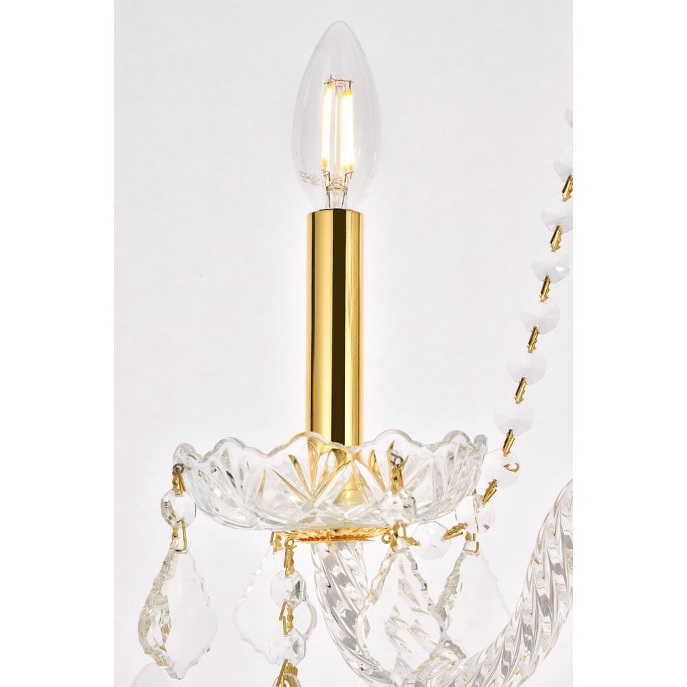 Giselle 12 light Gold Chandelier Clear Royal Cut Crystal. Picture 4