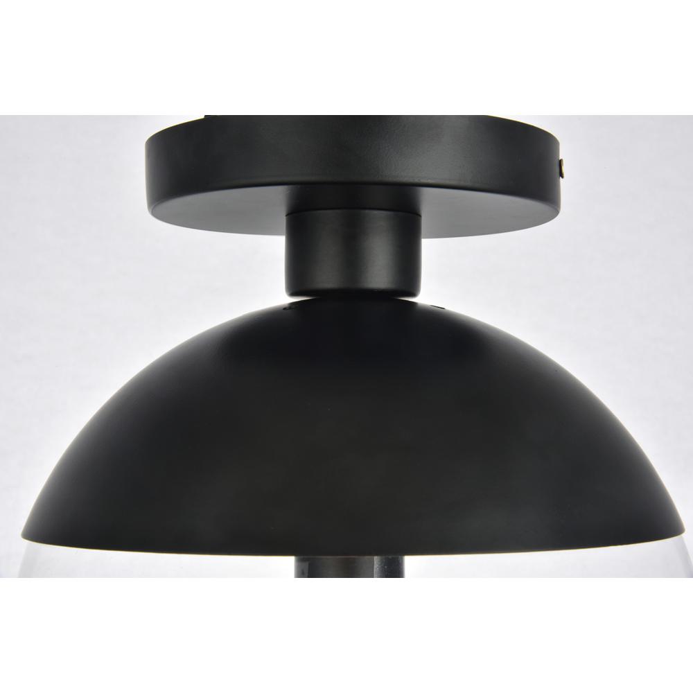 Eclipse 1 Light Black Flush Mount With Clear Glass. Picture 4